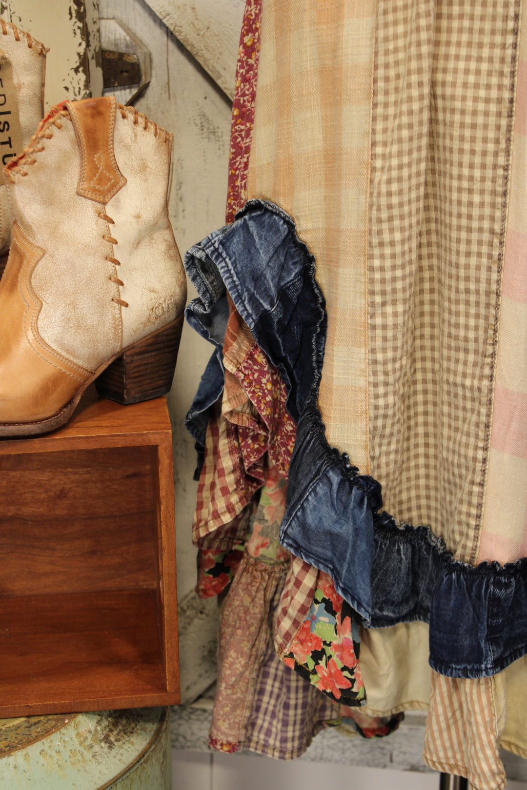 Dungaree Denim Patchwork Dress