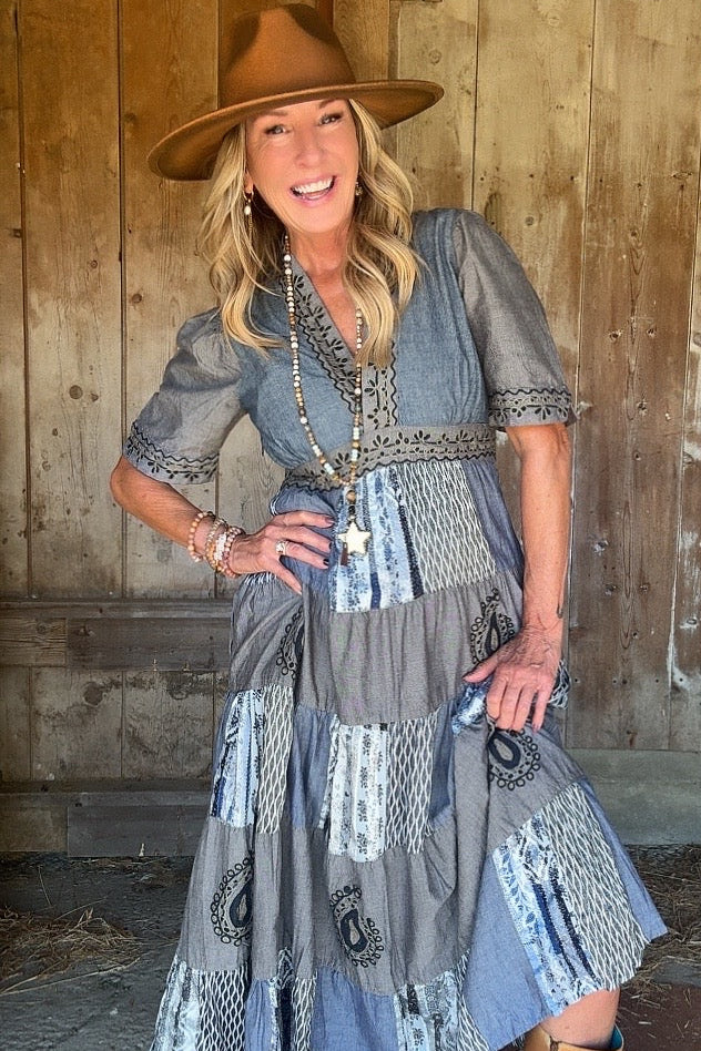 Dusty Paisley Cotton Dress