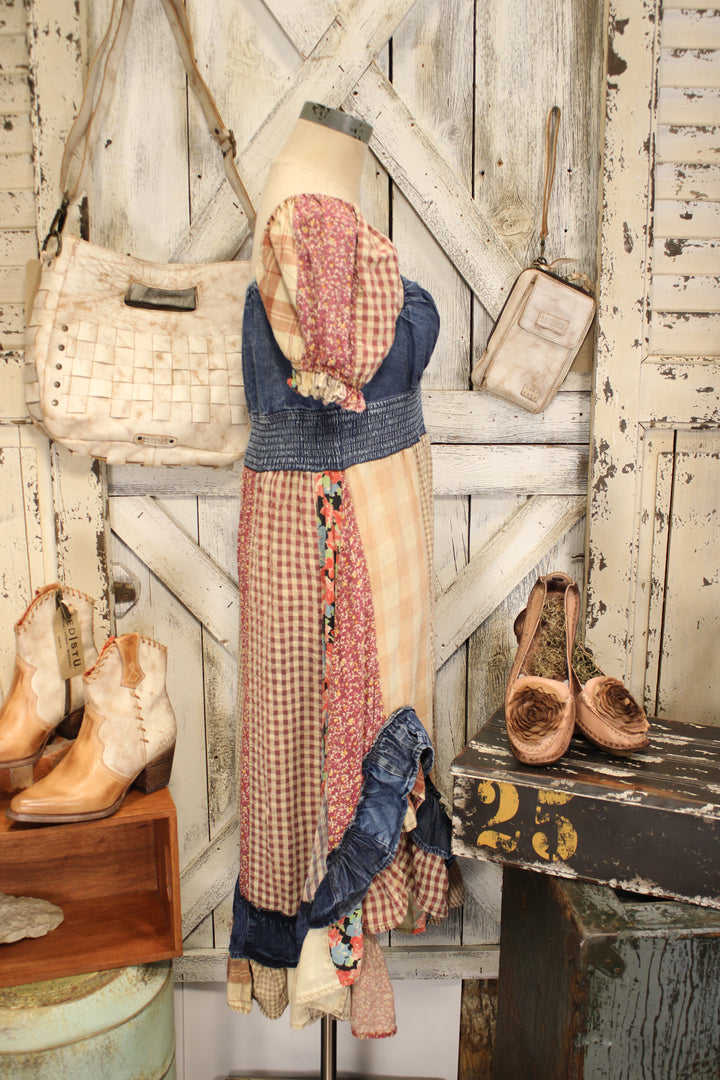 Dungaree Denim Patchwork Dress