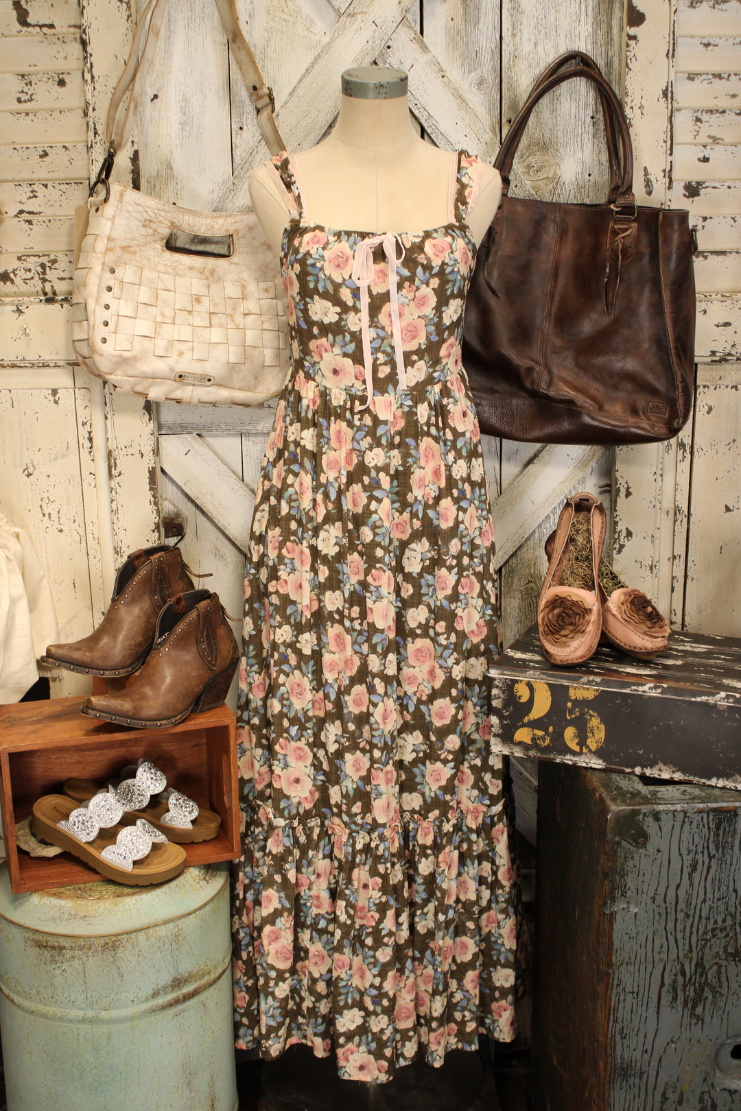 Prairie Rose Mocha Dress