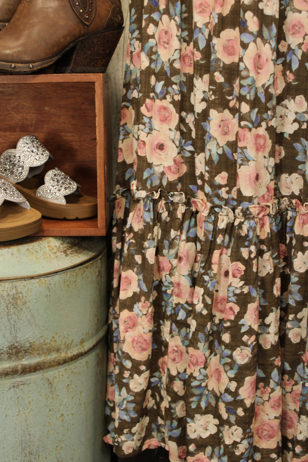 Prairie Rose Mocha Dress