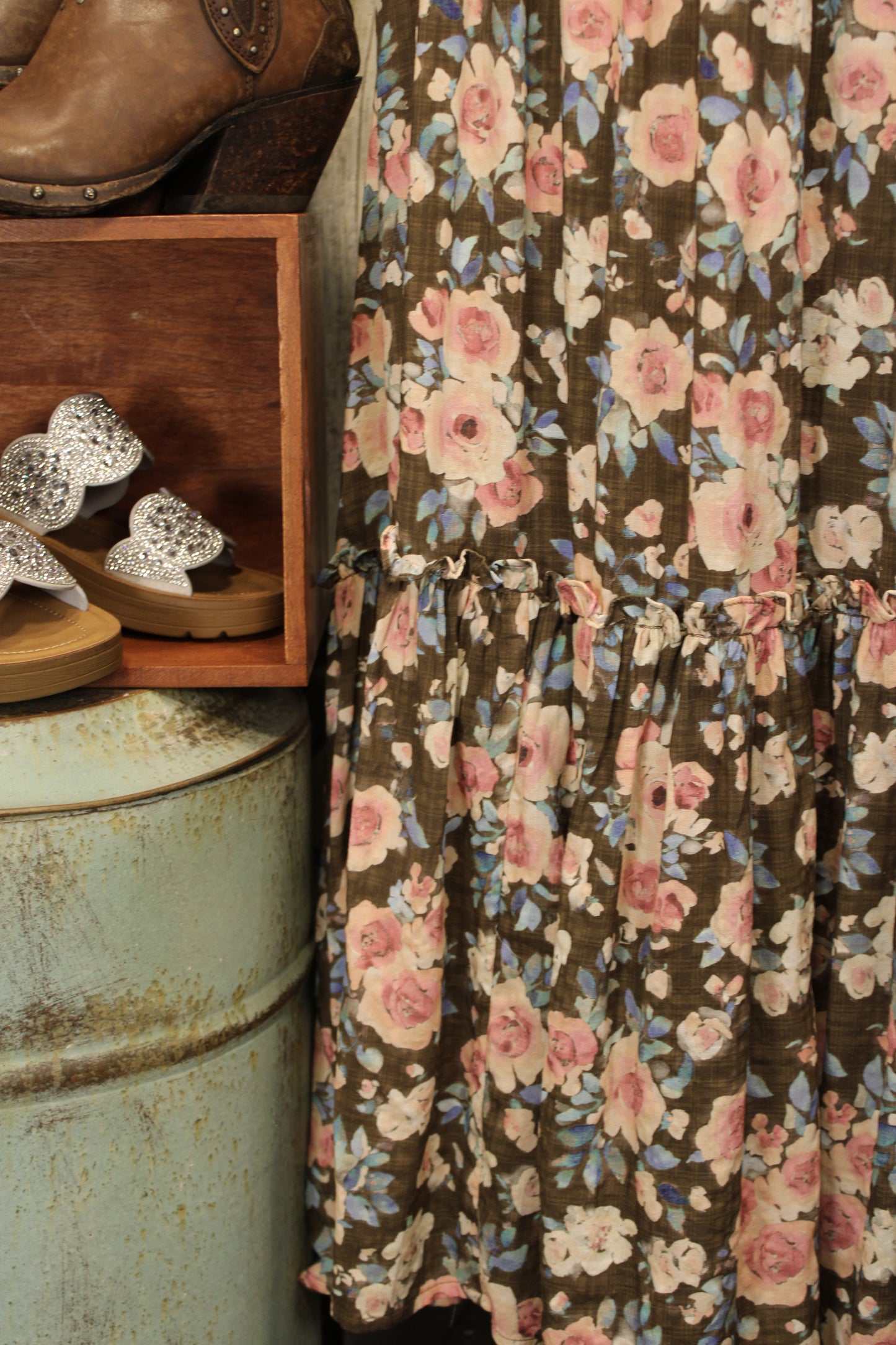 Prairie Rose Mocha Dress