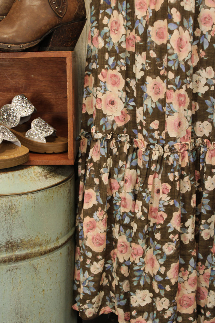 Prairie Rose Mocha Dress