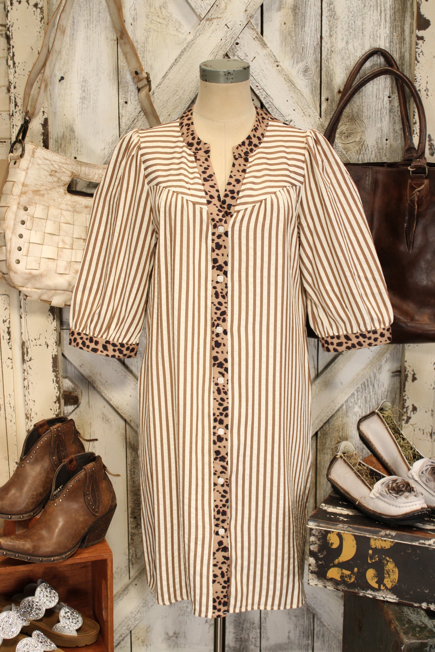 Savanna Chic Striped Dress