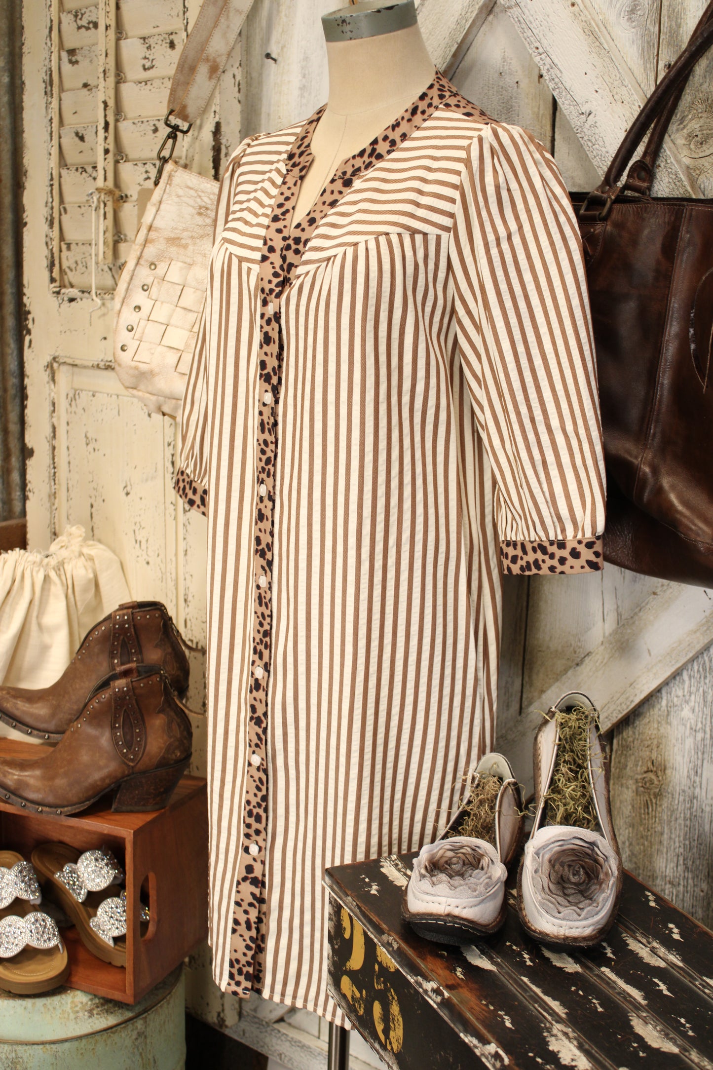 Savanna Chic Striped Dress