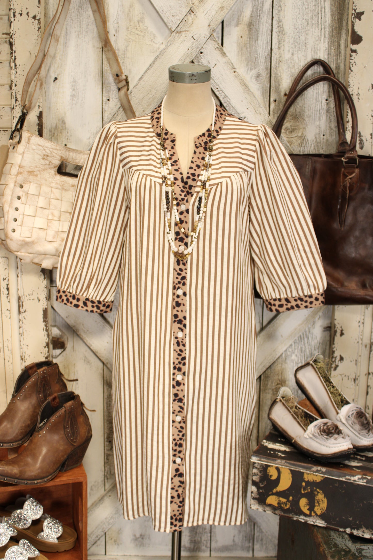 Savanna Chic Striped Dress