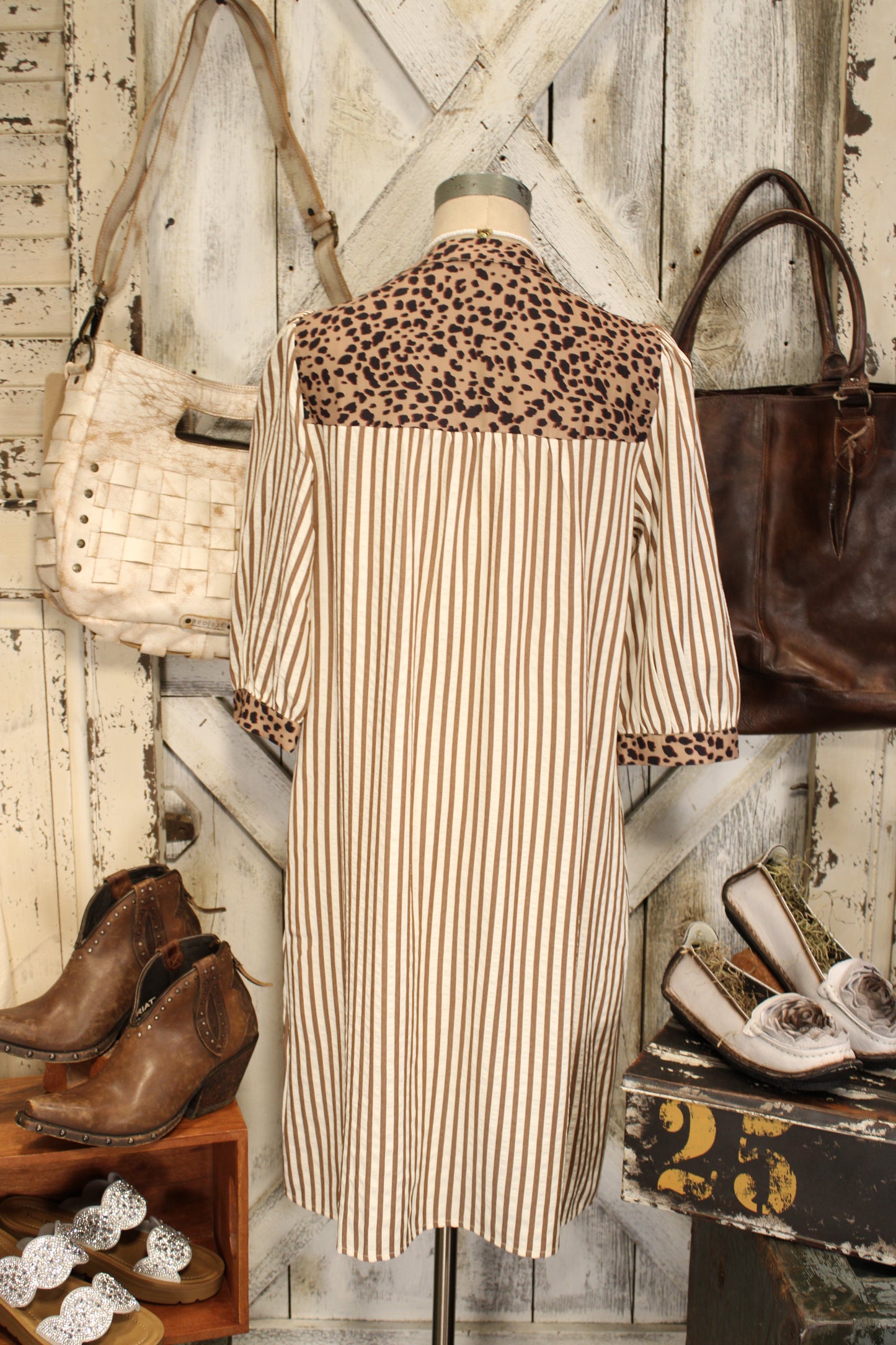 Savanna Chic Striped Dress