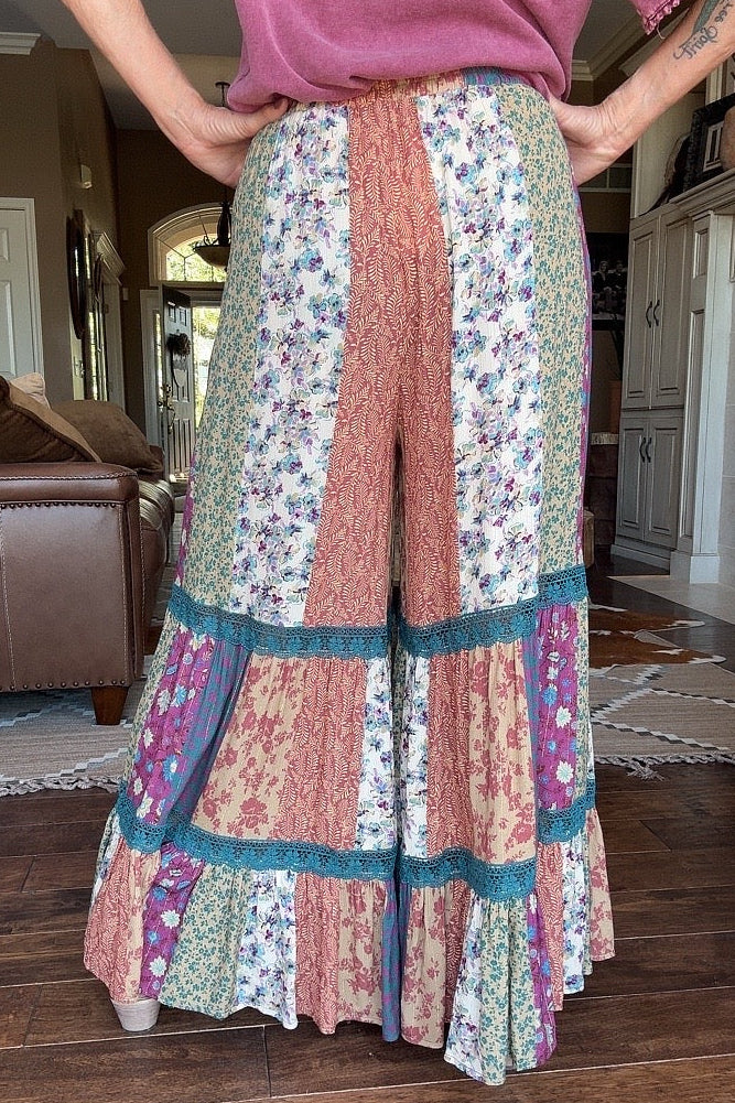 Magenta Mosaic Patchwork Pants
