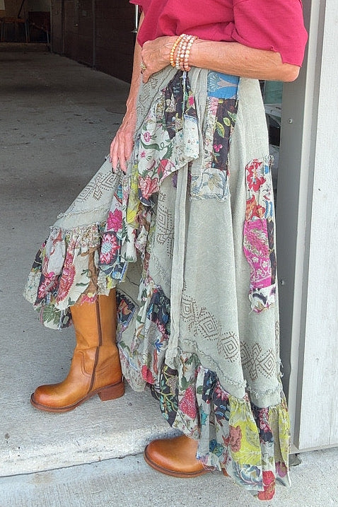 Gypsy Garden Cotton Wrap Skirt