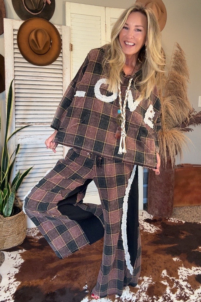 Peyton Plaid Love Top