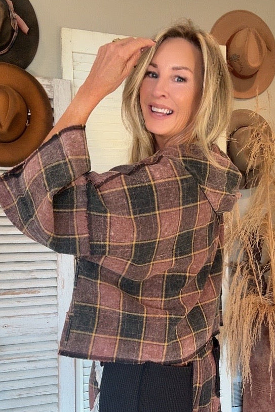 Peyton Plaid Love Top