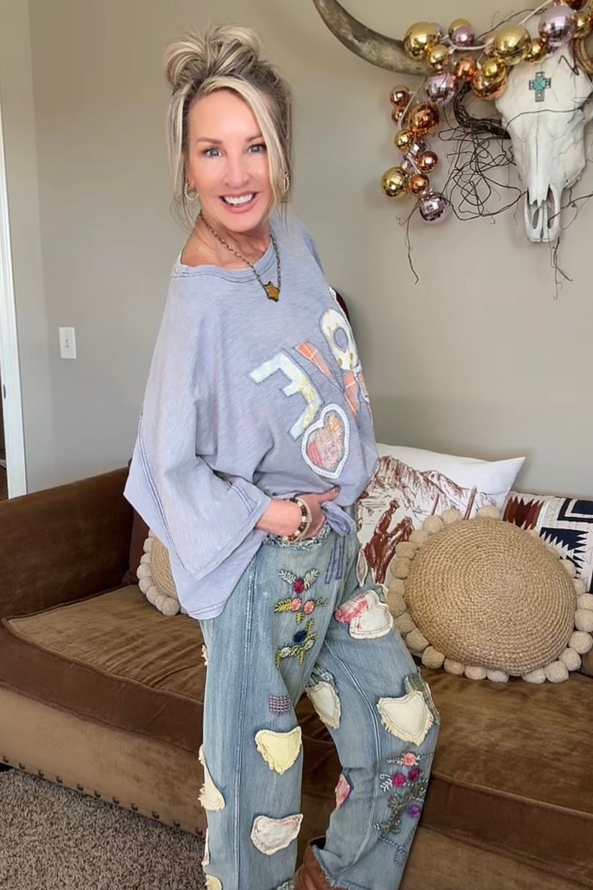 Faded Denim Love Top