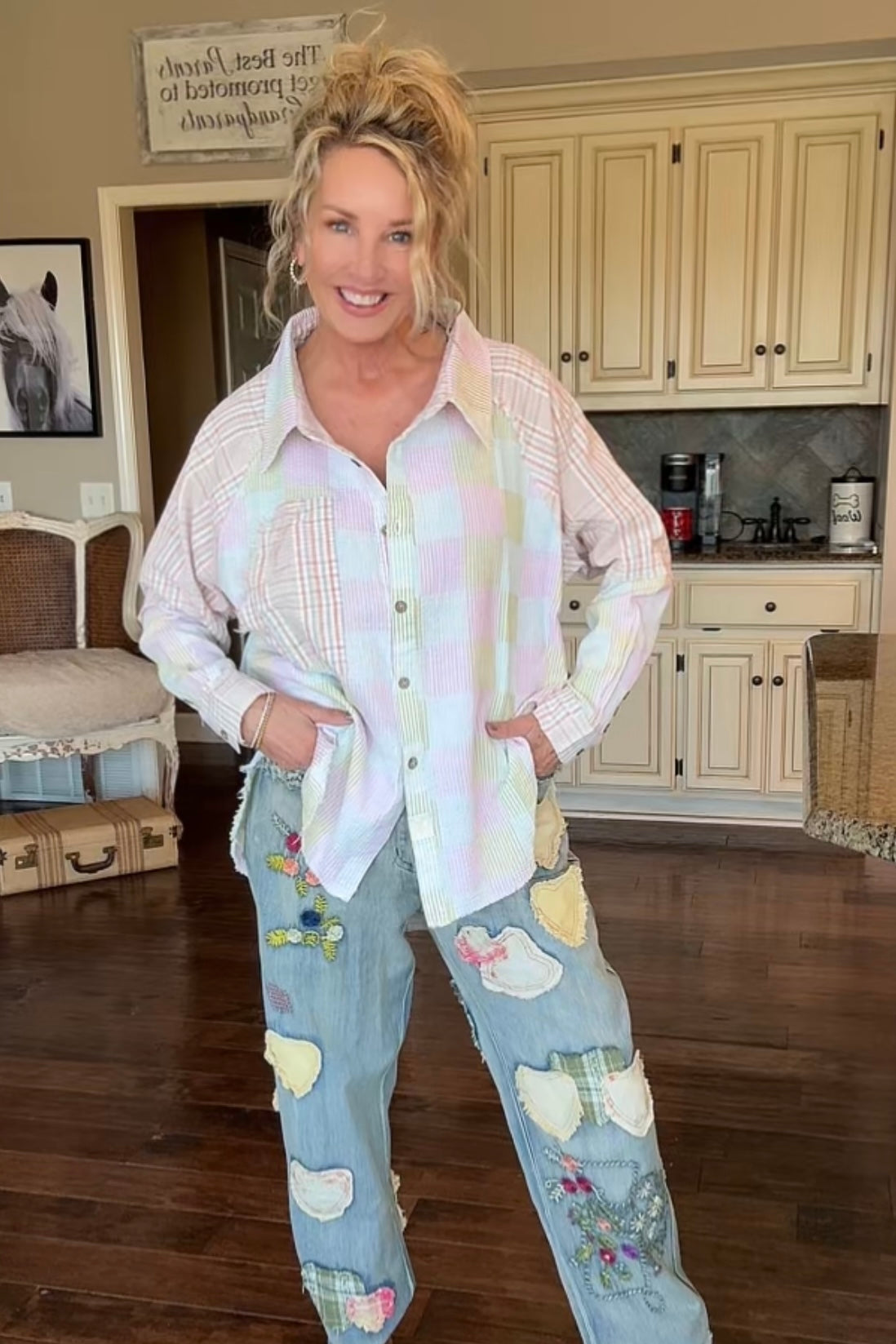 Seersucker Button Down Blouse