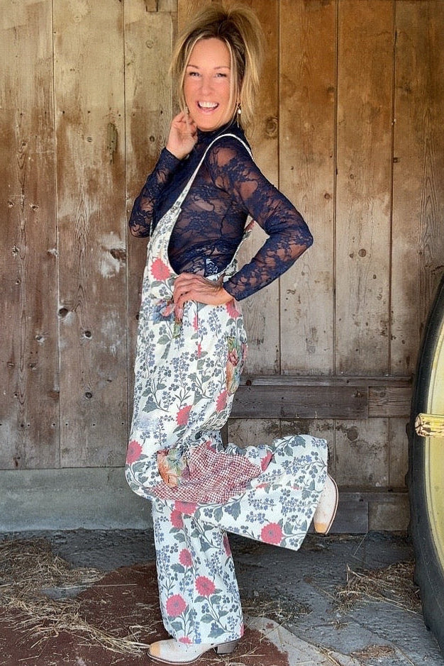 Storybook Garden Cotton Overalls