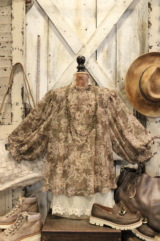 Sage N' Blooms Blouse