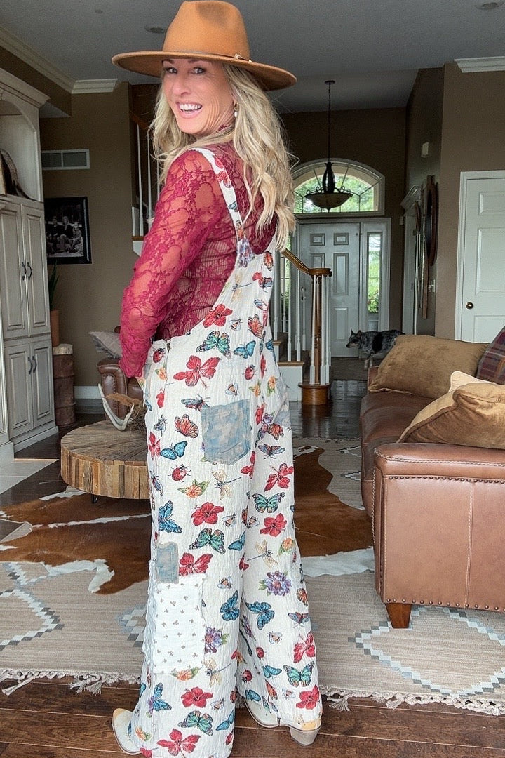 Fluttercream Cotton Overalls