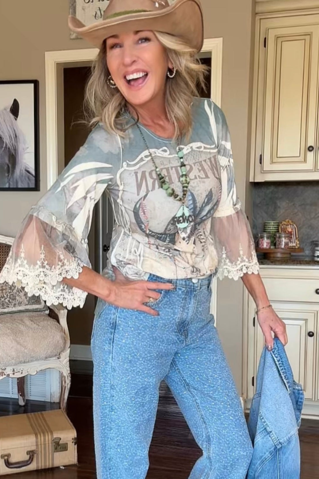 Broom Tail Western Blouse