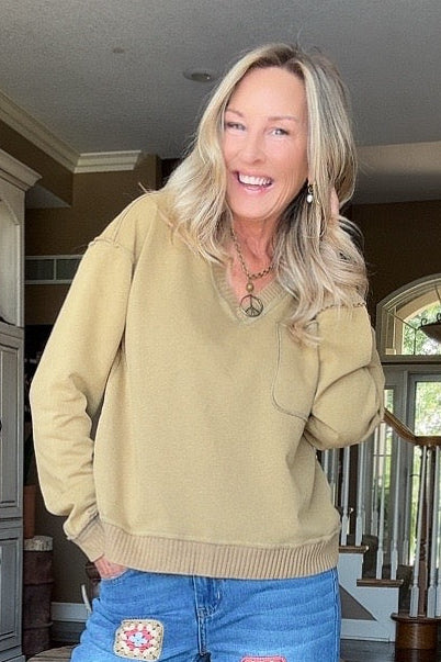 Olive Grove Causal Top