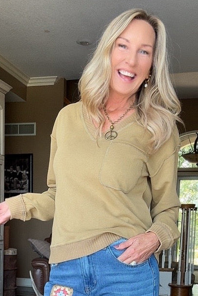 Olive Grove Causal Top