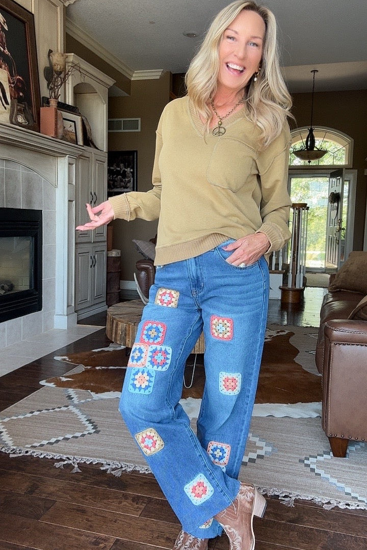 Granny Square Jeans