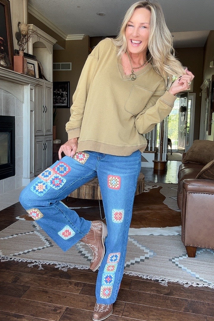 Granny Square Jeans