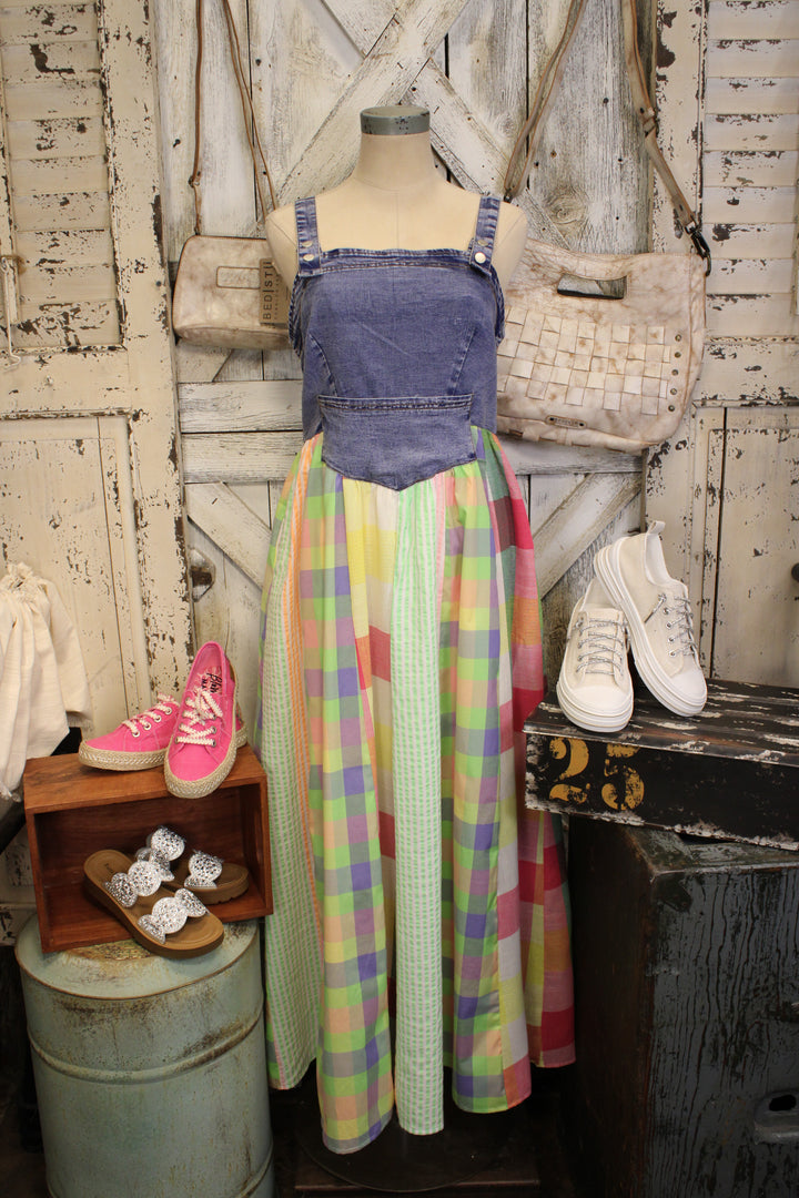 Rainbow Prairie Overall Dress
