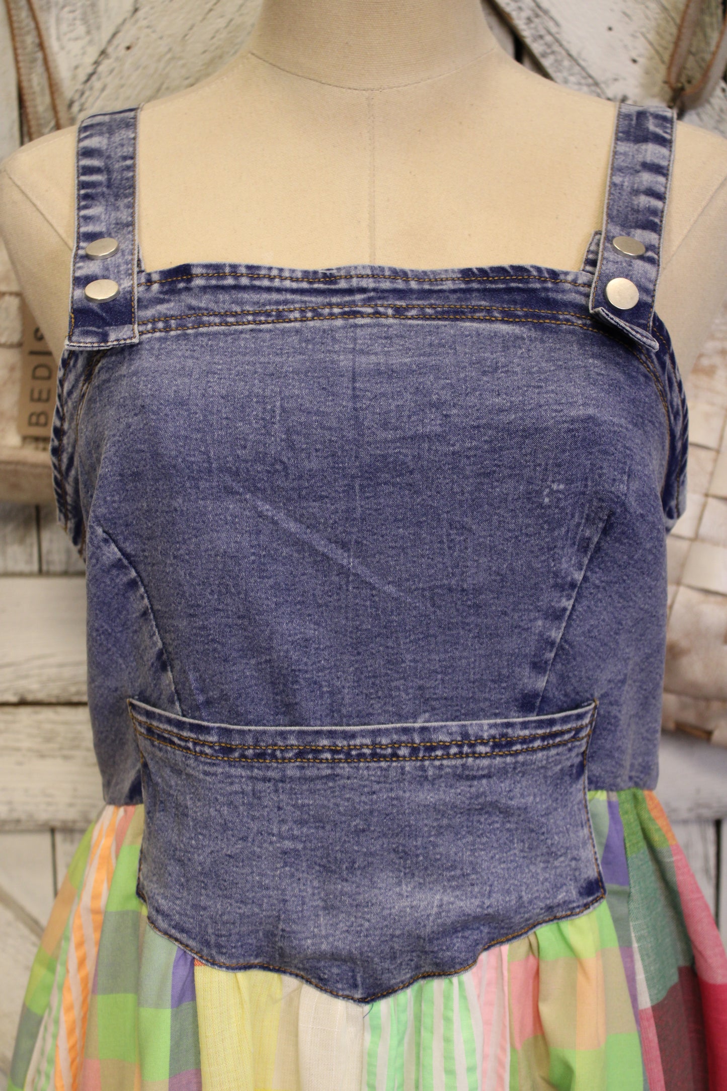 Rainbow Prairie Overall Dress