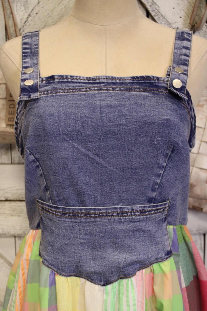 Rainbow Prairie Overall Dress
