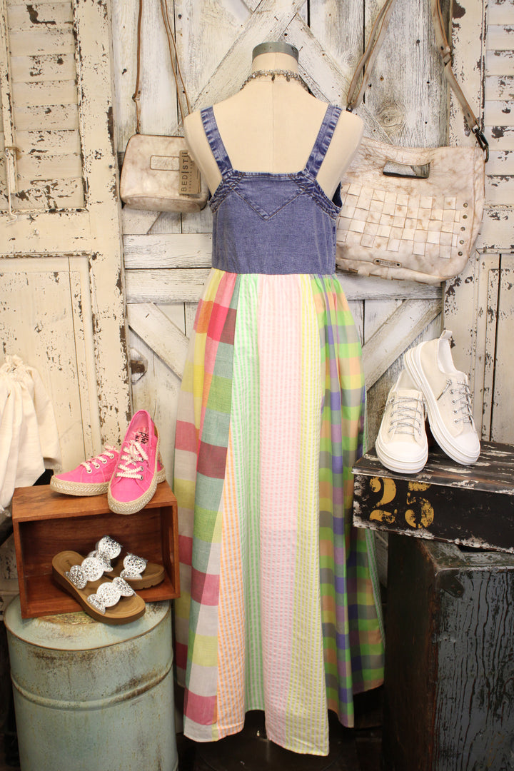 Rainbow Prairie Overall Dress