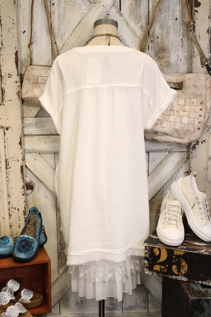 Simple And Sweet White Gauze Dress