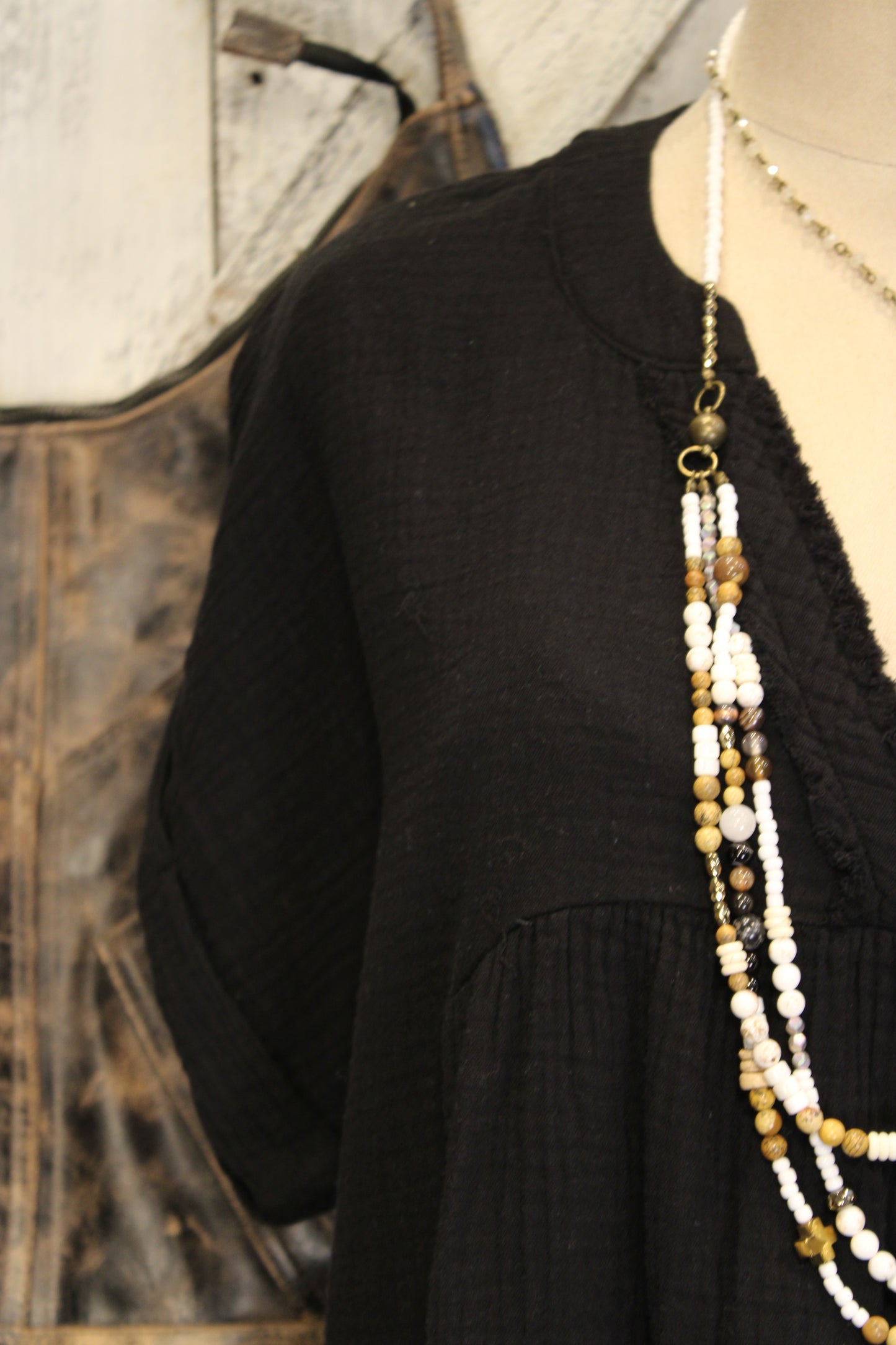 Simple And Sweet Black Gauze Dress