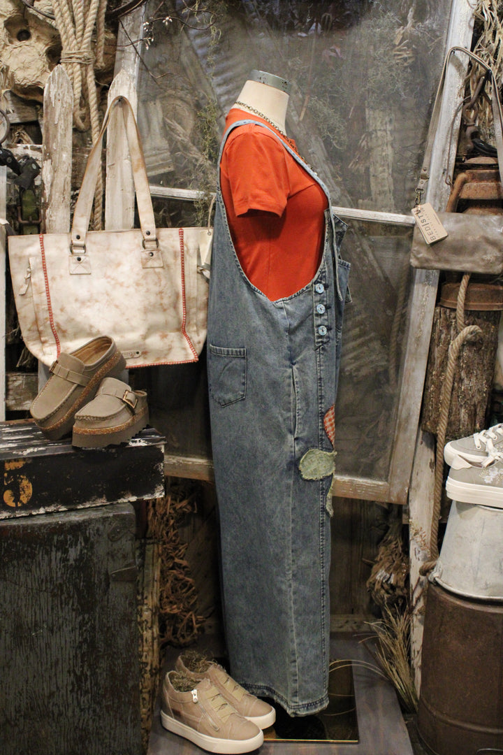 Flower Patch Denim Overalls