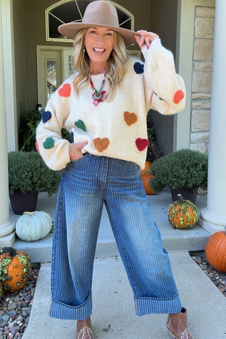 Confetti Hearts Sweater