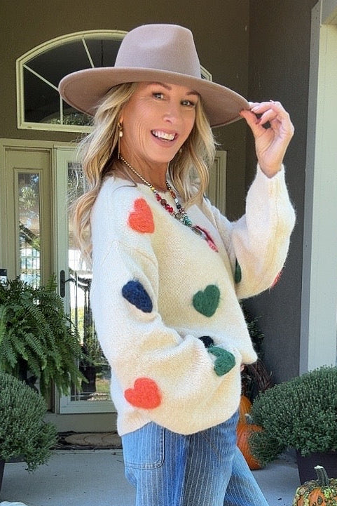 Confetti Hearts Sweater