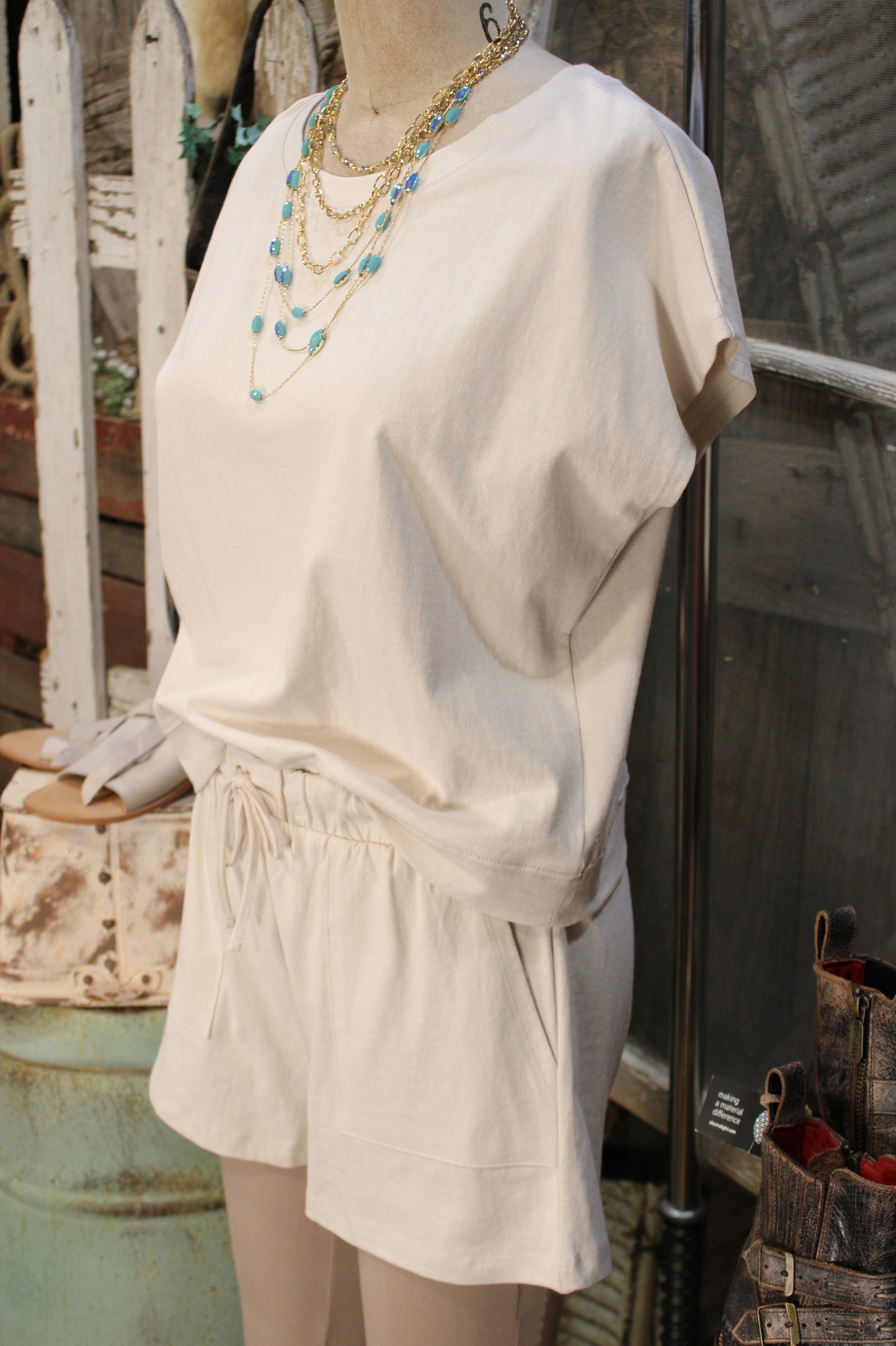 Relaxed Rhythm Cotton Sand Beige Lounge Set