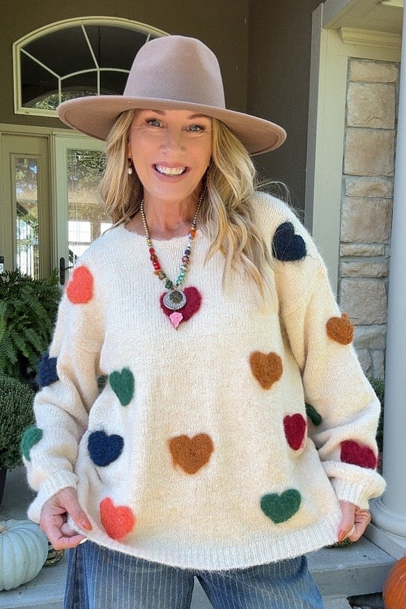 Confetti Hearts Sweater