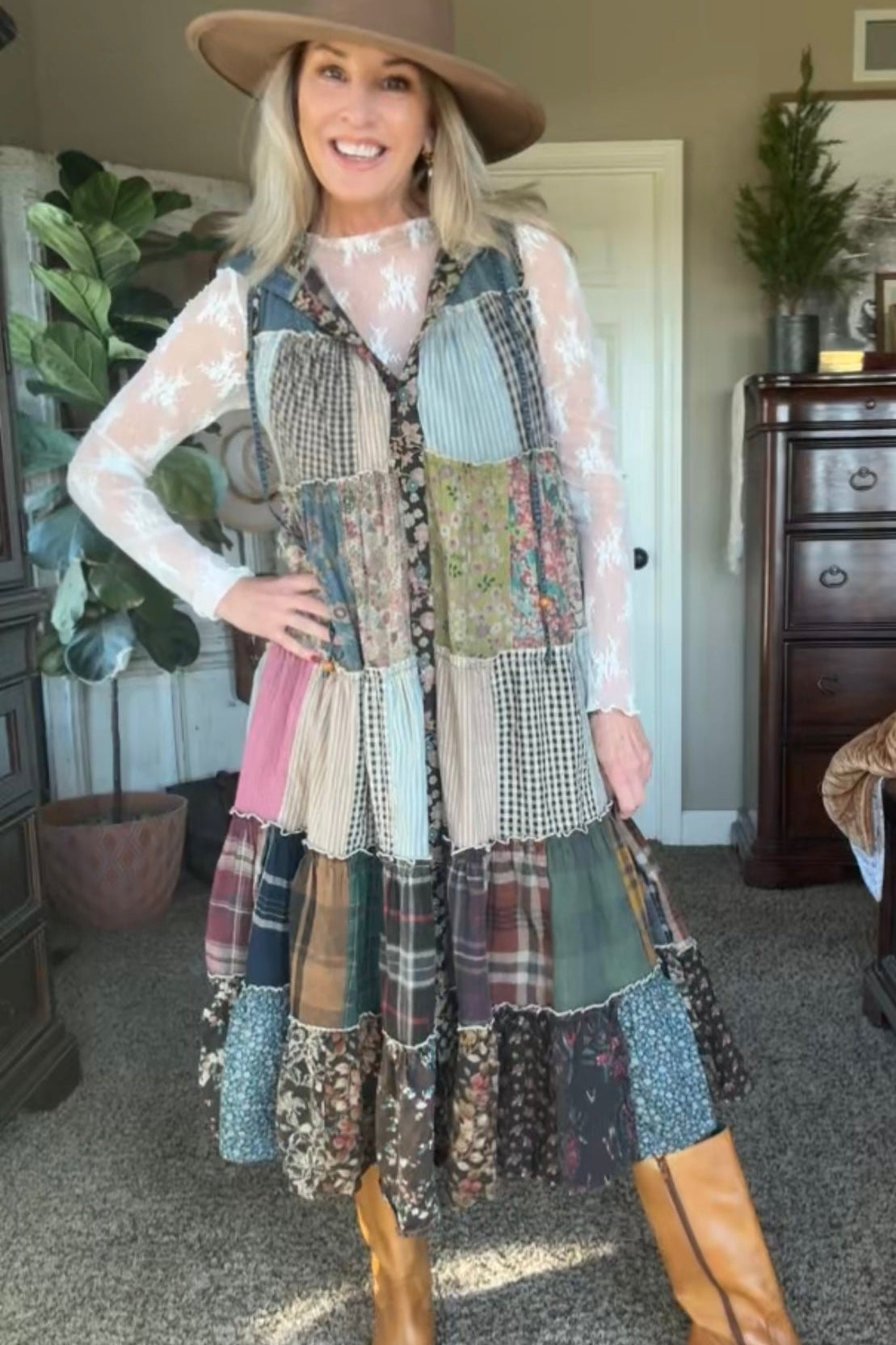 Meadow Bloom Sleeveless Hooded Jacket