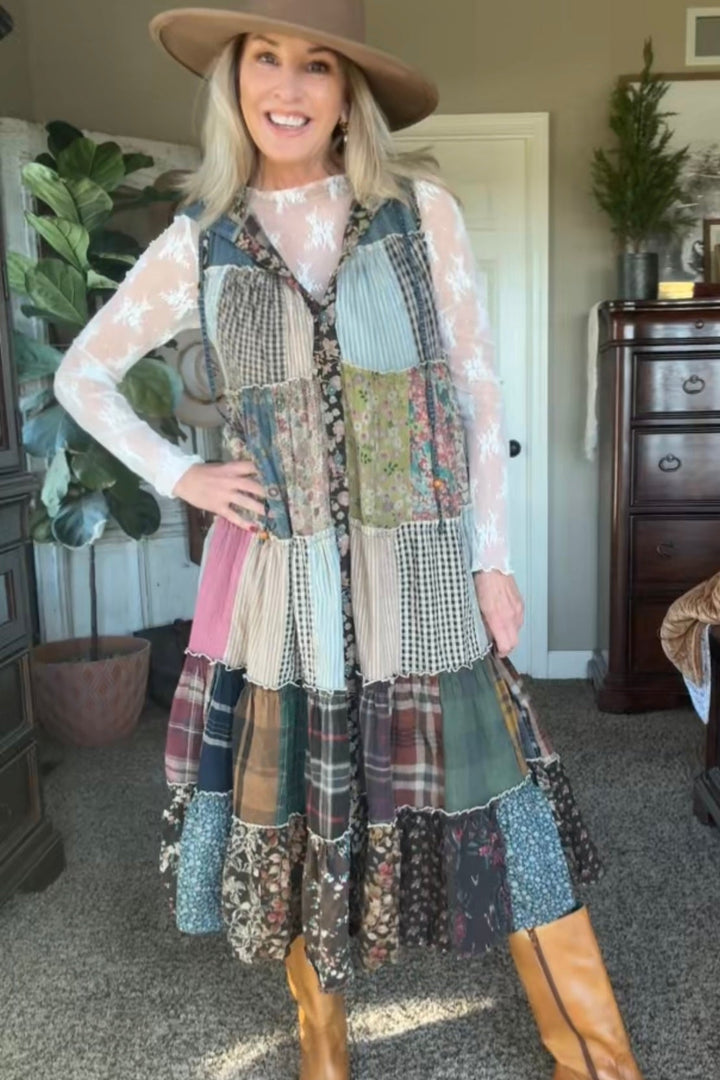Meadow Bloom Sleeveless Hooded Jacket