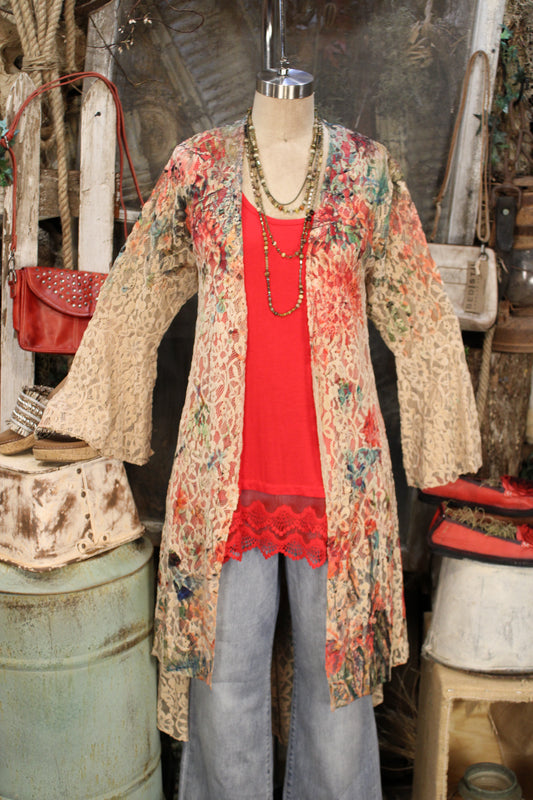 Pocket Full of Roses Taupe Cardigan