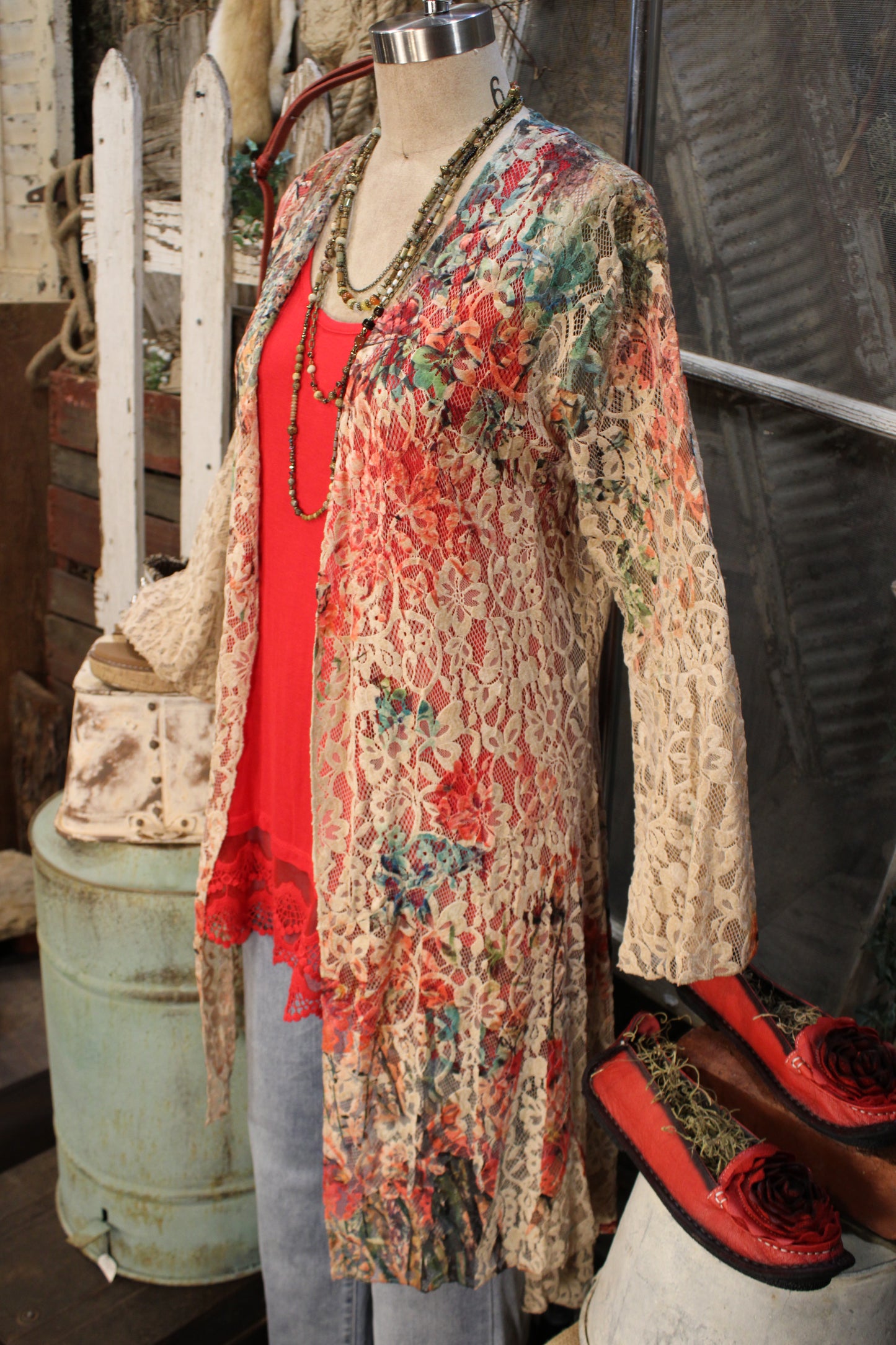 Pocket Full of Roses Taupe Cardigan