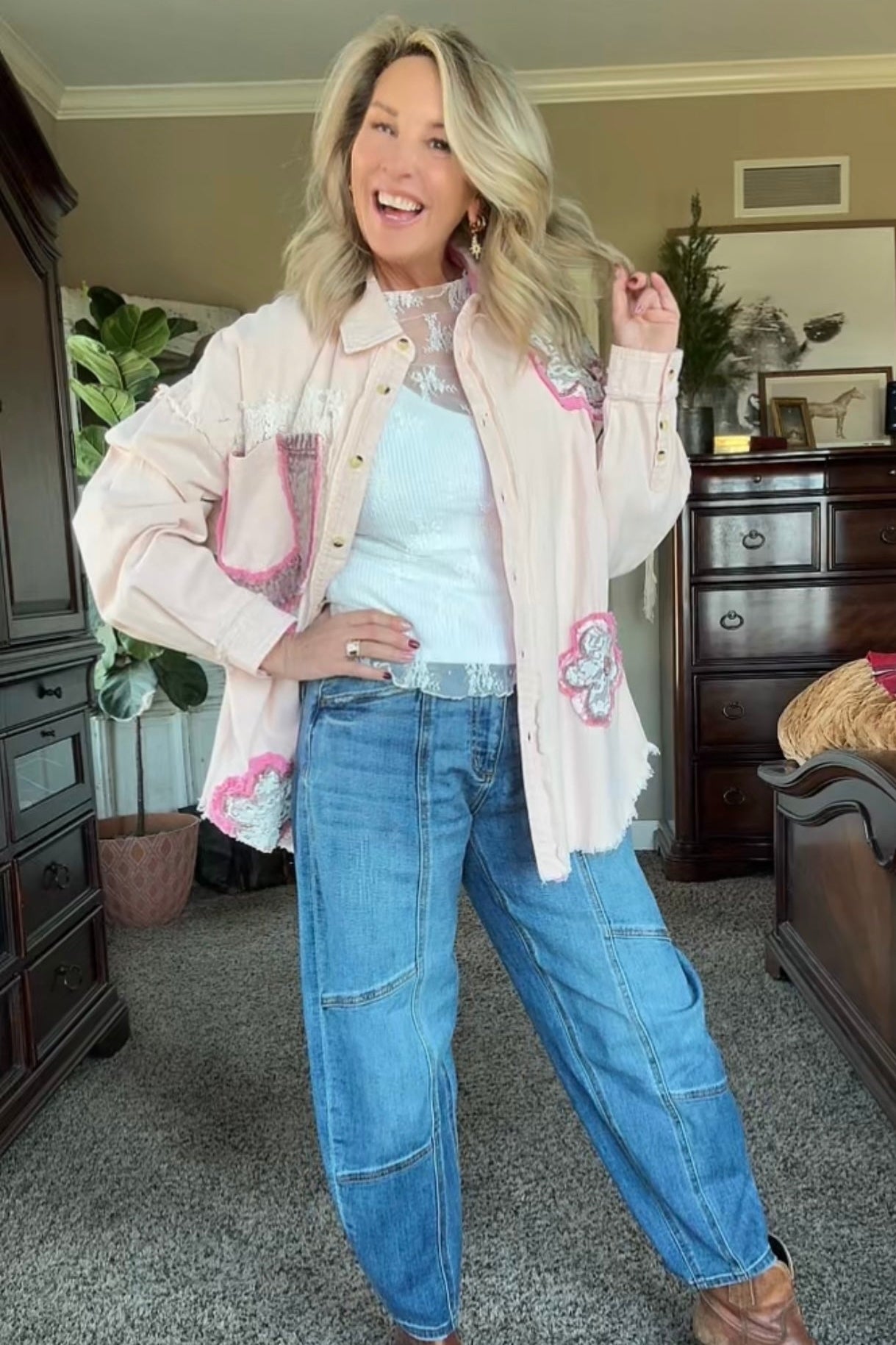 Blushing Bloom Button-Up