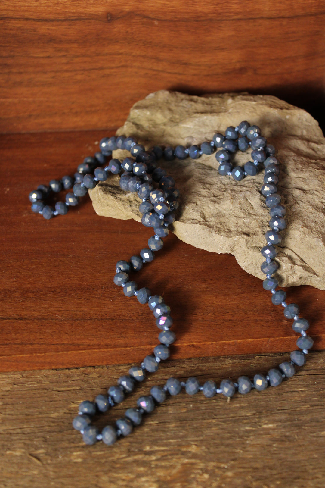Sparkle And Shine Short Dusty Blue Necklace