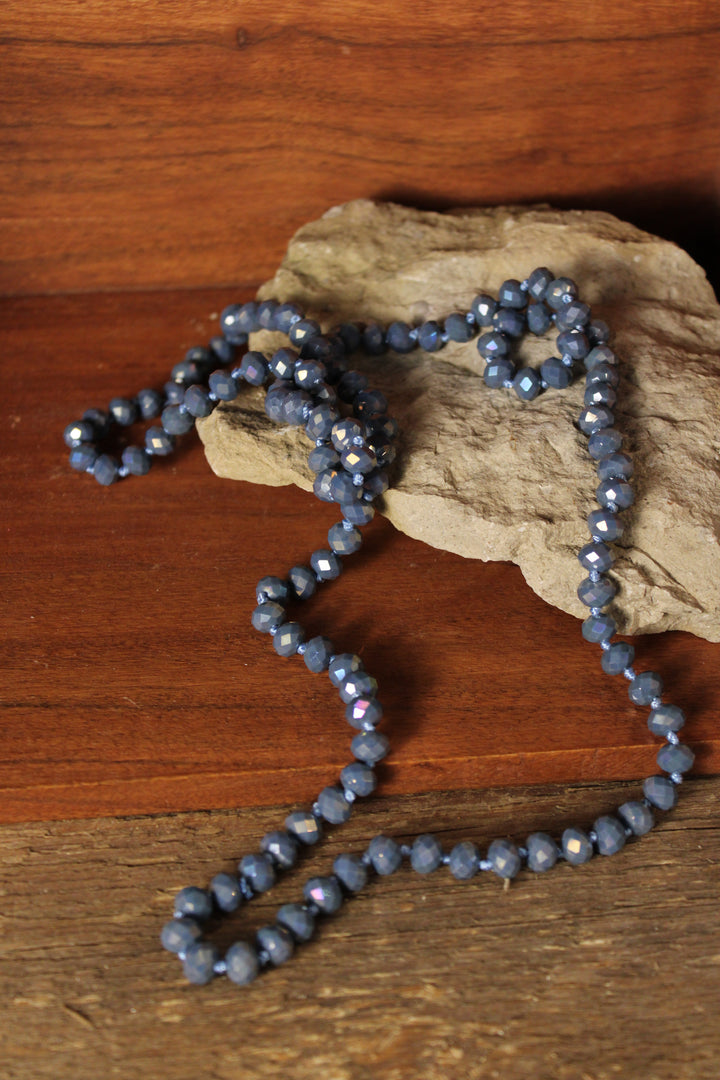 Sparkle And Shine Short Dusty Blue Necklace