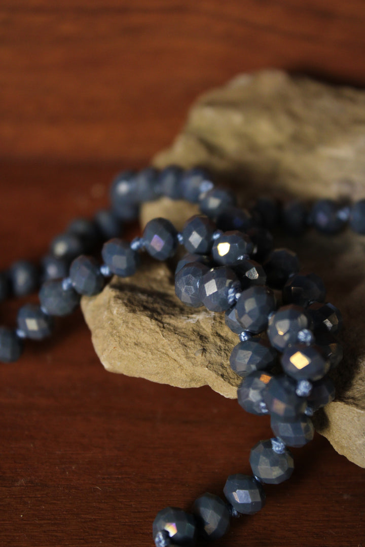 Sparkle And Shine Short Dusty Blue Necklace