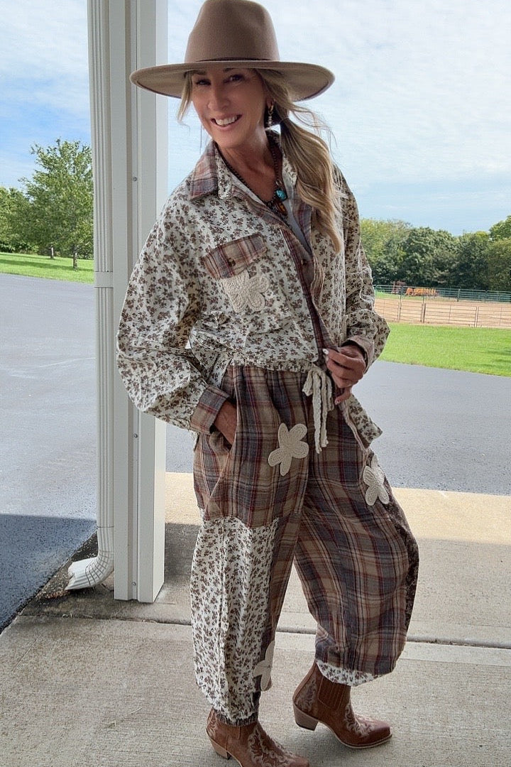 Heritage Petal Patchwork Pants