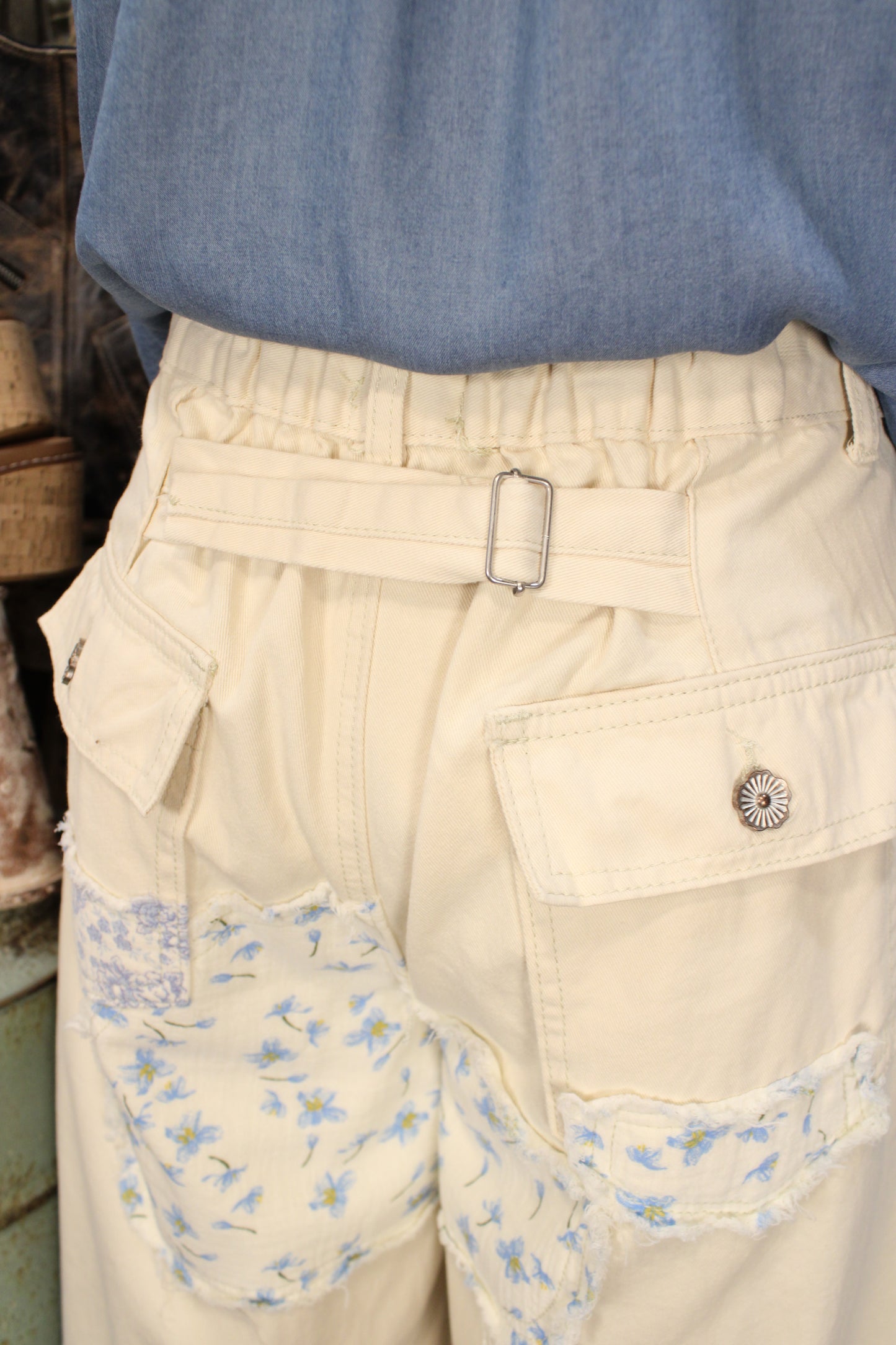 Worn Petals Patch Pants