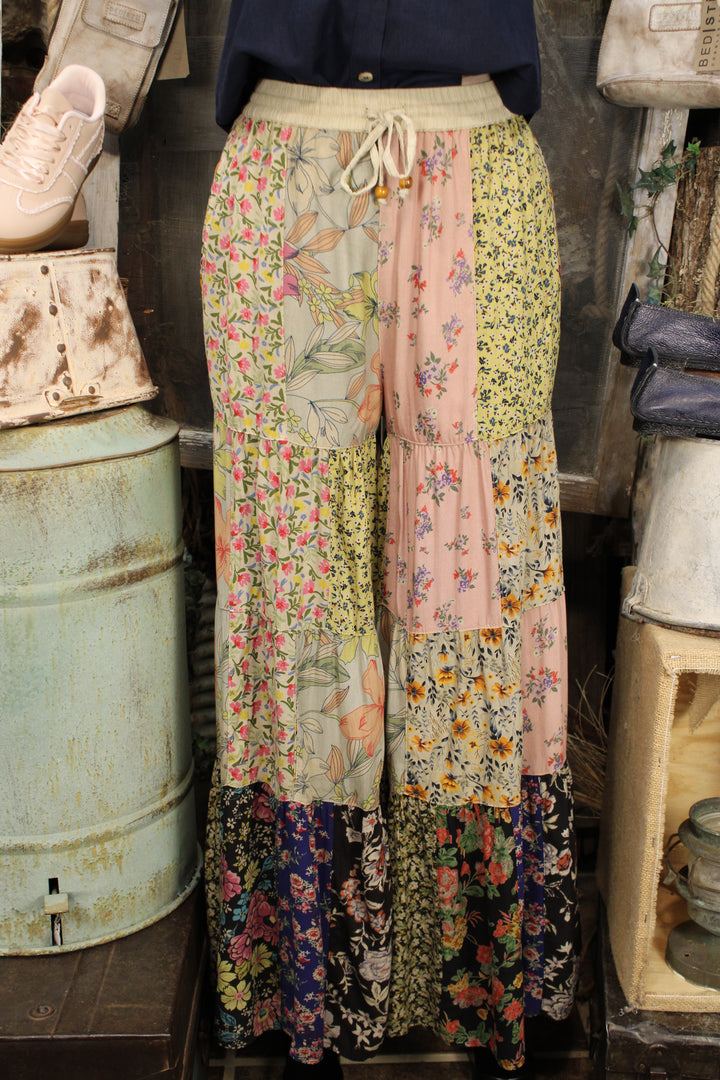 Patchwork Meadow Olive Pants