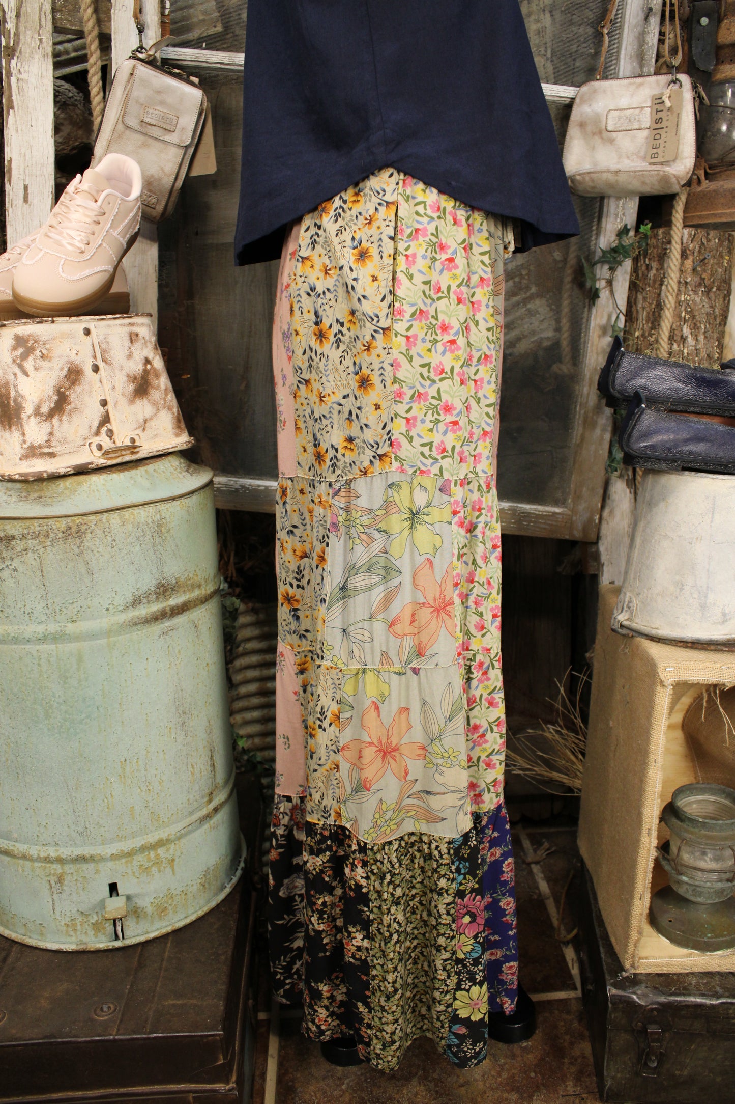 Patchwork Meadow Olive Pants