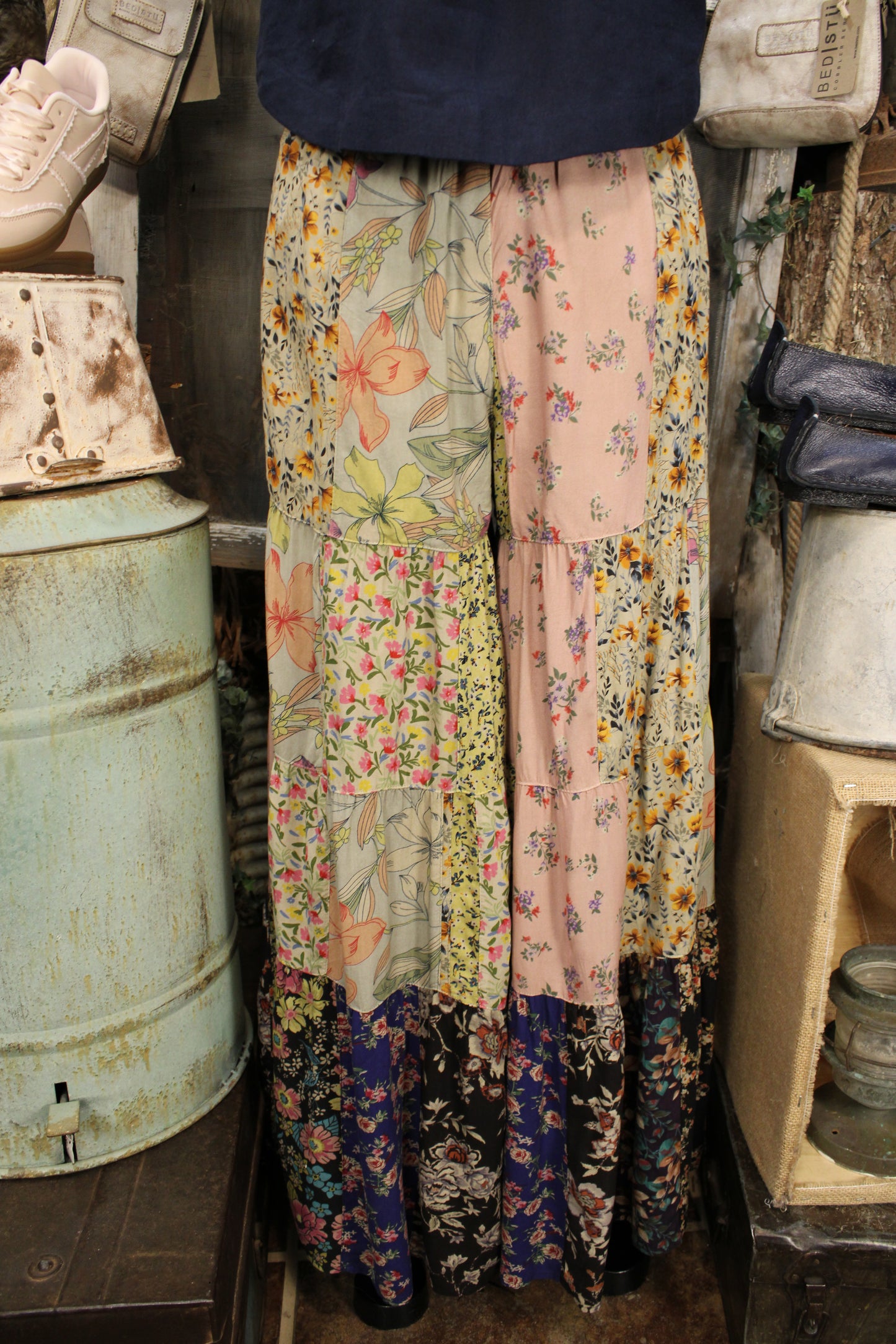 Patchwork Meadow Olive Pants