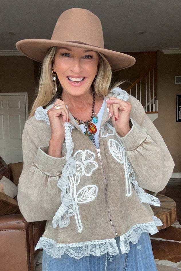 Shimmering Petal Ruffle Jacket